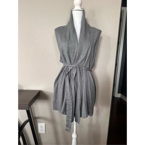 NWT Coldwater Creek Super Soft Sweater Vest Belted Gray 1X - Picture 1 of 9